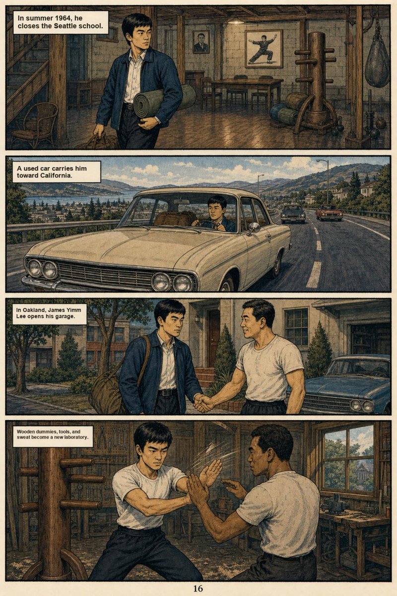 Kingsonglee's tweet photo. EP5:Bruce Lee was more than a martial arts icon. Before becoming a global legend, he was a child actor, a boxer, a cha-cha champion, a student of Wing Chun, and a dreamer who changed the world. 《李小龙画传》带你重新认识这个传奇的一生20 https://t.co/bLiS96KfCe
