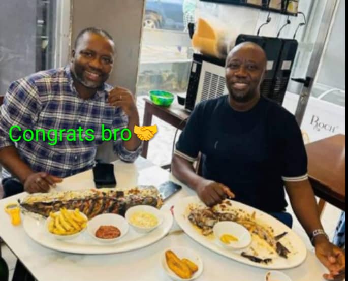 fengai_david's tweet photo. Congratulations @Mohamed Orman Bangura, The Newest Deputy Director General (Admin &amp; Finance, NASSIT) 👏

But quick one — is this the "Manu" @Rapper LAJ was talking about? 😅

Wishing you the very best bro. Dig in and enjoy your meal.

Photo credit: @Myk Berewa https://t.co/jImHMaOFxZ