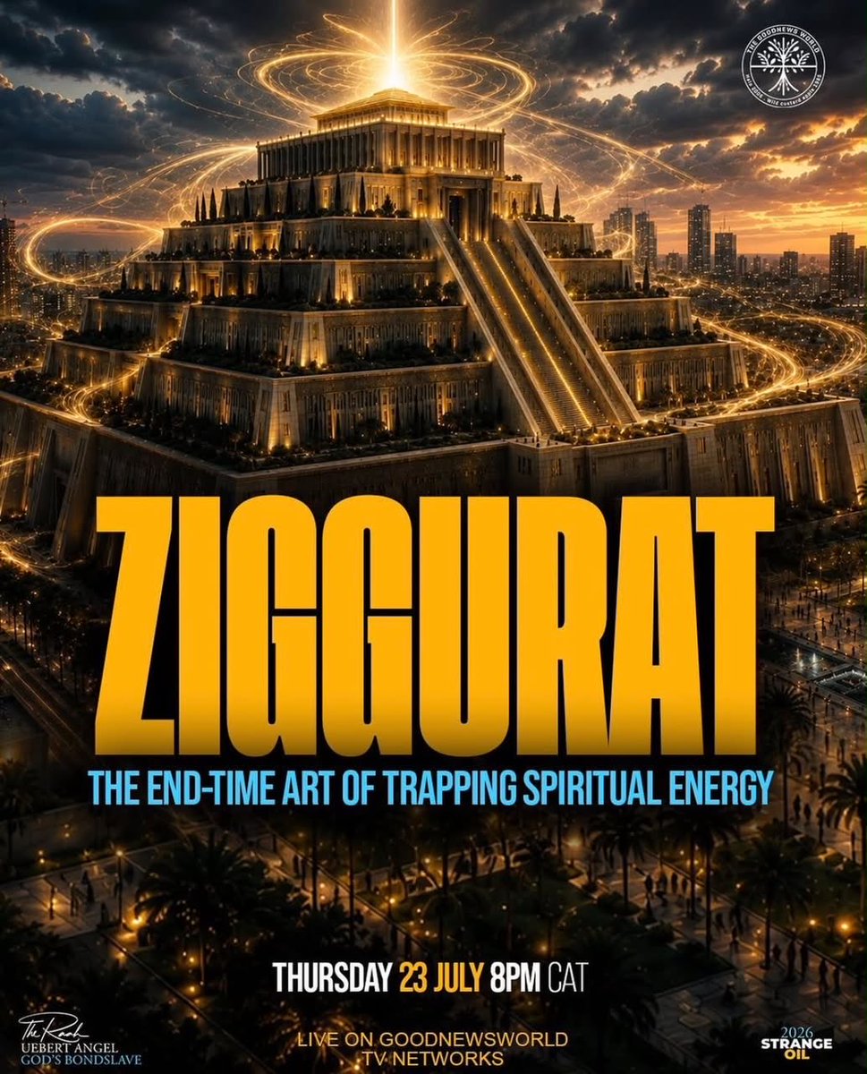 TGNWOfficial's tweet photo. ZIGGURAT | The End Time Art of Trapping Spiritual Energy
There are mysteries of the Spirit that every believer needs to understand in these last days.

🗓 Thursday, 23 July
🕗 8:00 PM CAT
📺 Live on all GoodNews World TV Networks

Don’t miss it.

#GoodNewsWorld #UebertAngel https://t.co/V7vr5Z0WP5