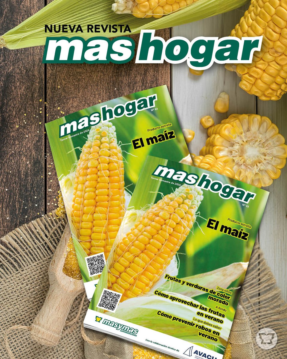 masymas_Super's tweet photo. ¡Ya está disponible la nueva revista mashogar! 📰🙌🏻😍

Descúbrela online en nuestra web ➡️ https://t.co/4yYUAGRaAv o consíguela físicamente en nuestras tiendas 🛒📍

#revista #mashogar #masymasSupermercados #avacu https://t.co/nJ1eDhyY4O