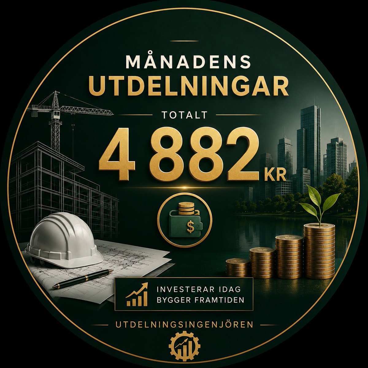 utd_ingenjoren's tweet photo. Juli månads totala utdelningar summeras till 4882 kr. Det är 170% mer än fjolårets utdelningar i juli som uppgick till 1808 kr. https://t.co/R3jPaZTAtk
