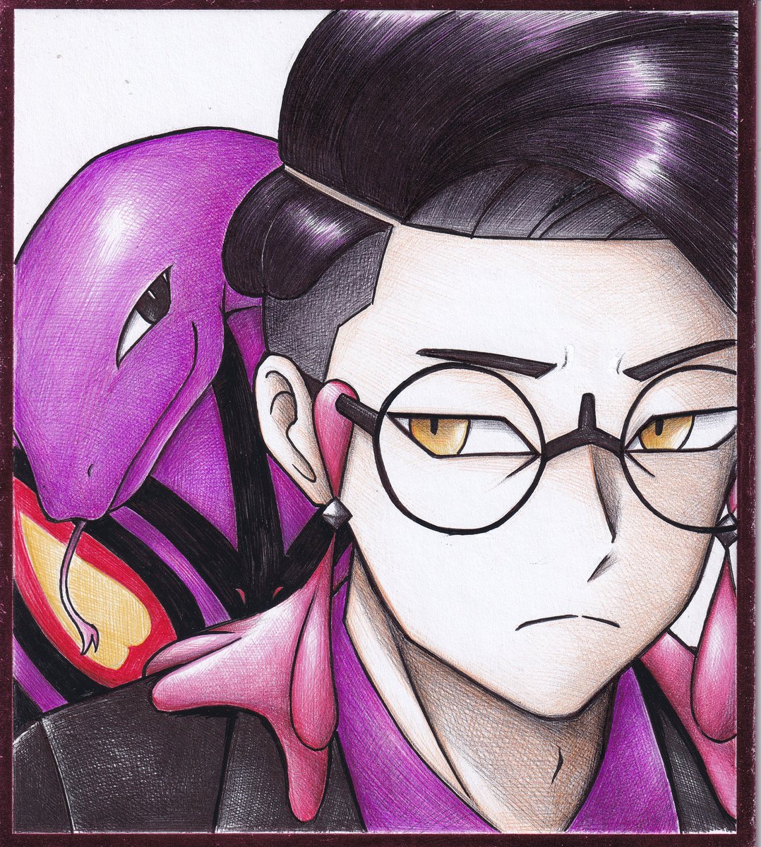フォロワーさんのリクエストでポケモンZAのカラスバさん描きました