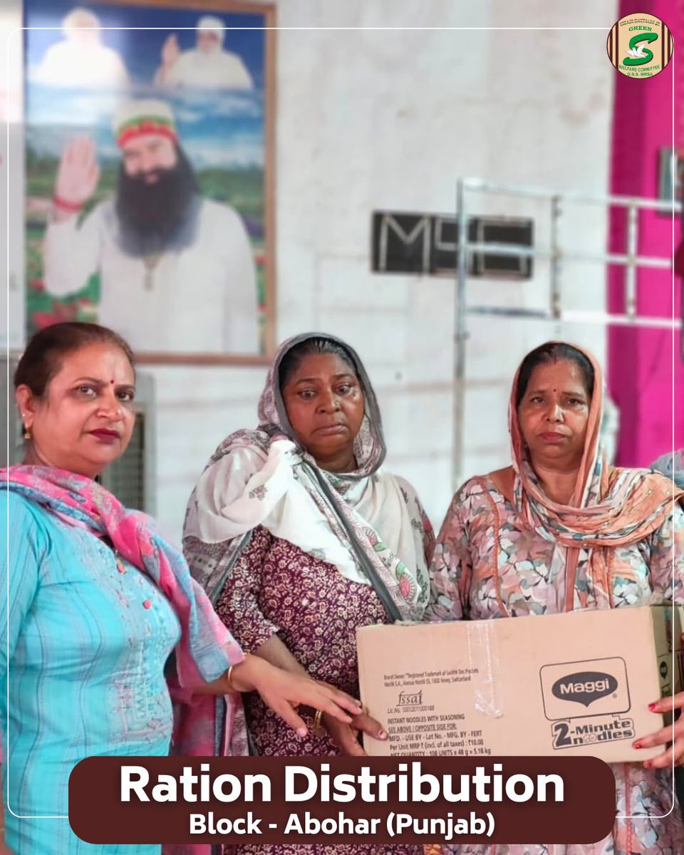 GreenSwelfares's tweet photo. 🍚 No one should have to choose between hunger and hope. 

Inspired by the pious teachings of Saint Dr. Gurmeet Ram Rahim Singh Ji Insan, compassionate volunteers from Abohar, Punjab, distributed ration kits to needy families, ensuring that essential food reached those who needed it most.

This noble initiative reflects the true spirit of humanity—sharing blessings, easing hardships, and standing beside those facing difficult times. Every ration kit delivered is more than food; it is a message that no one is alone.

Together, through selfless service, we can build a society where compassion reaches every doorstep.

📍 Abohar, Punjab

#RationDistribution #HumanityFirst #ServeHumanity #DeraSachaSauda #SaintDrMSG #HelpingHands #CompassionInAction #FoodForAll #ActsOfKindness #HopeInAction