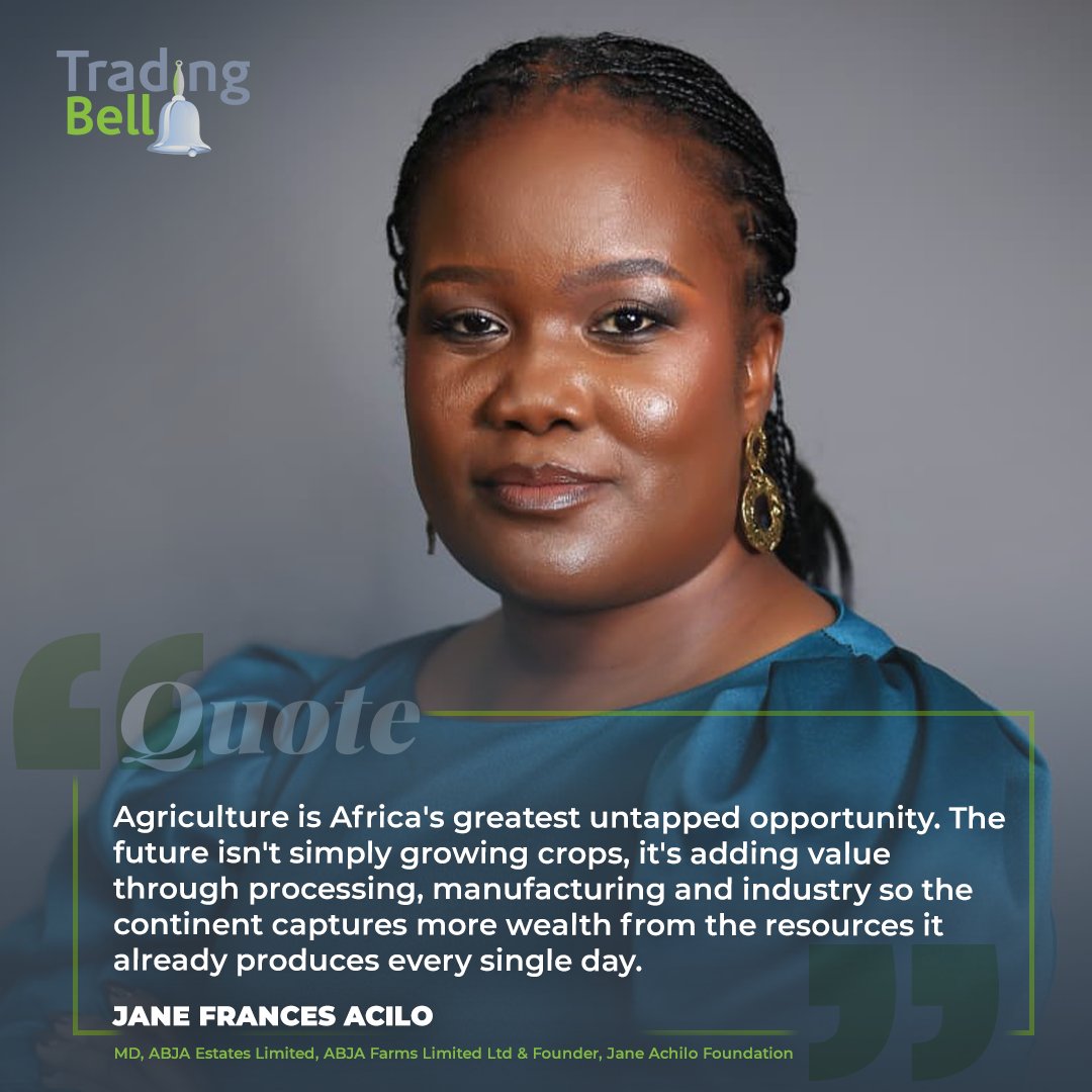thetradingbell's tweet photo. Jane Acilo believes agriculture's biggest opportunity isn't just production, it's processing, manufacturing & building industries that keep more wealth within the continent.
Full conversation: https://t.co/YNB5qNHBgi
#TheTradingBell #ValueAddition #Investmen https://t.co/y512JZgFJ6