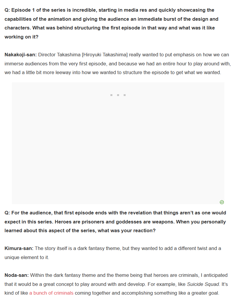 sarca_sc's tweet photo. This site is basically just scraping other interviews and either pasting them word-for-word or running it through an AI to reword things. Compare "Thecuy's" Sentenced to be a Hero interview (published July 20) with AnimeCorner's (published July 19)

Shameless slop https://t.co/fls4xmH3AQ