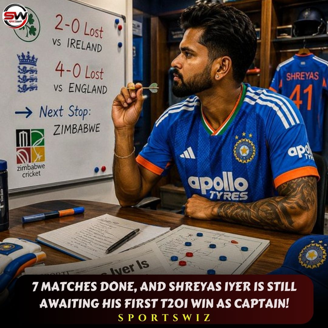 mysportswiz's tweet photo. SHREYAS IYER STILL WAITING FOR HIS FIRST T20I WIN AS CAPTAIN!

https://t.co/7Wm3X0Tlrs

#BenStokes #SunrisersLeeds #WestIndies #TheHundred  #MILondon #SamCurran #Cricket #Sports #MLC2026 #TeamIndia #BCCI #ENGvsIND #SportsWiz https://t.co/OkGnzmq6FO