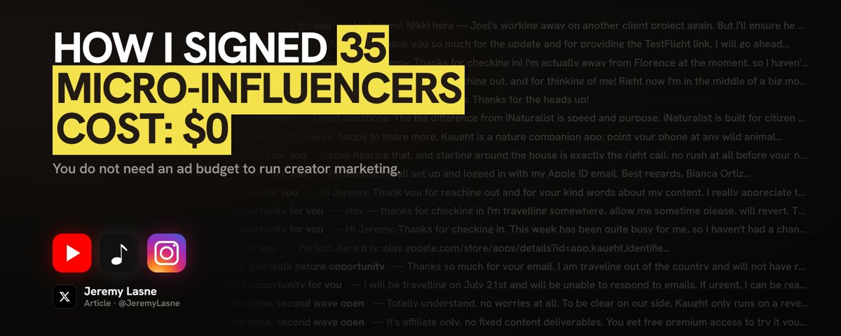 How I Signed 35 Micro-Influencers for $0