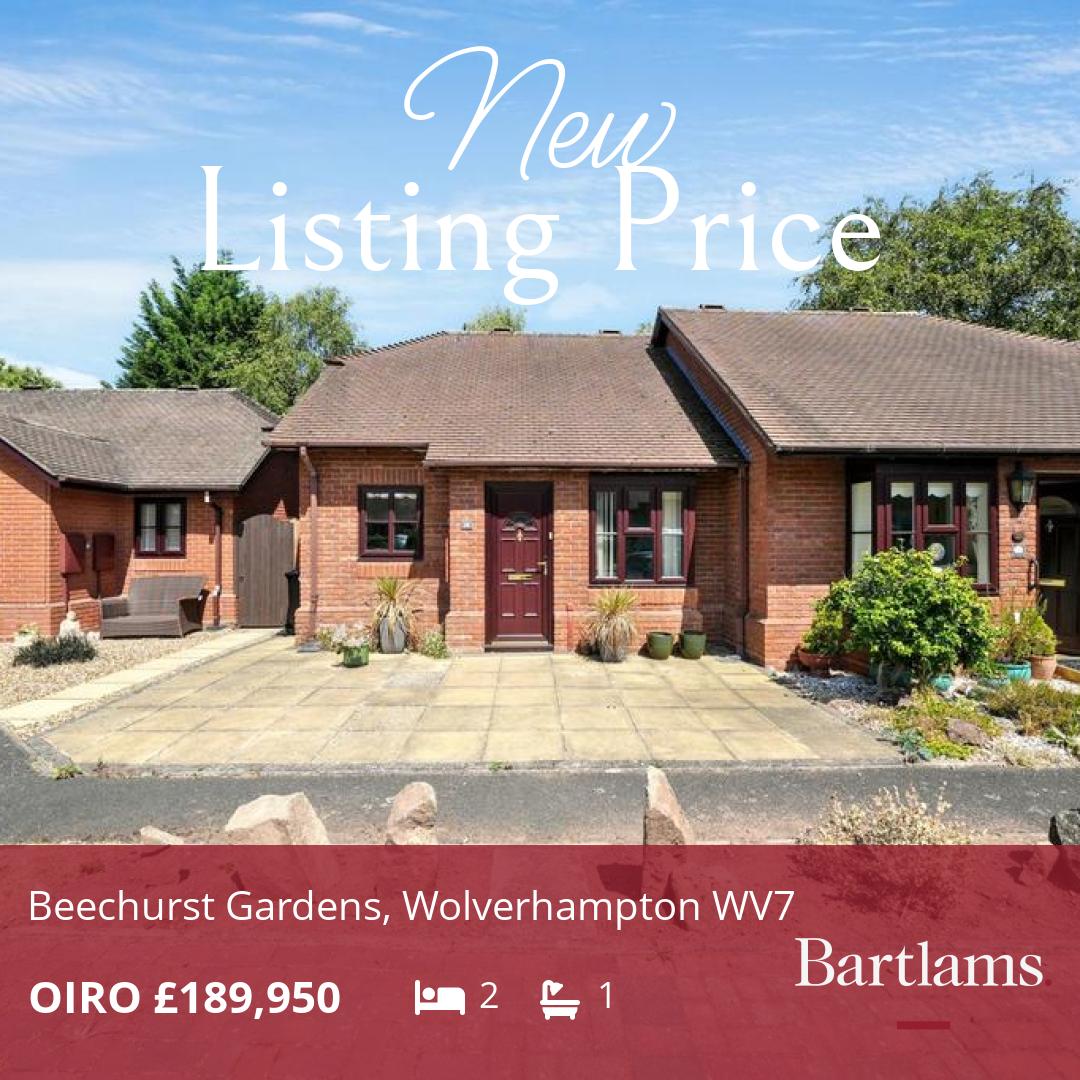 BartlamsSales's tweet photo. New Listing Price!
Beechurst Gardens, Wolverhampton WV7
2 Bedroom, Semi-detached Bungalow. OIRO £189,950

🏡 Well-positioned two-bedroom semi-detached bungalow  
🌳 Located in a private residential cul-de-sac  
💰 Price: OIRO £189,950  
📍... https://t.co/gNW1HHyByV