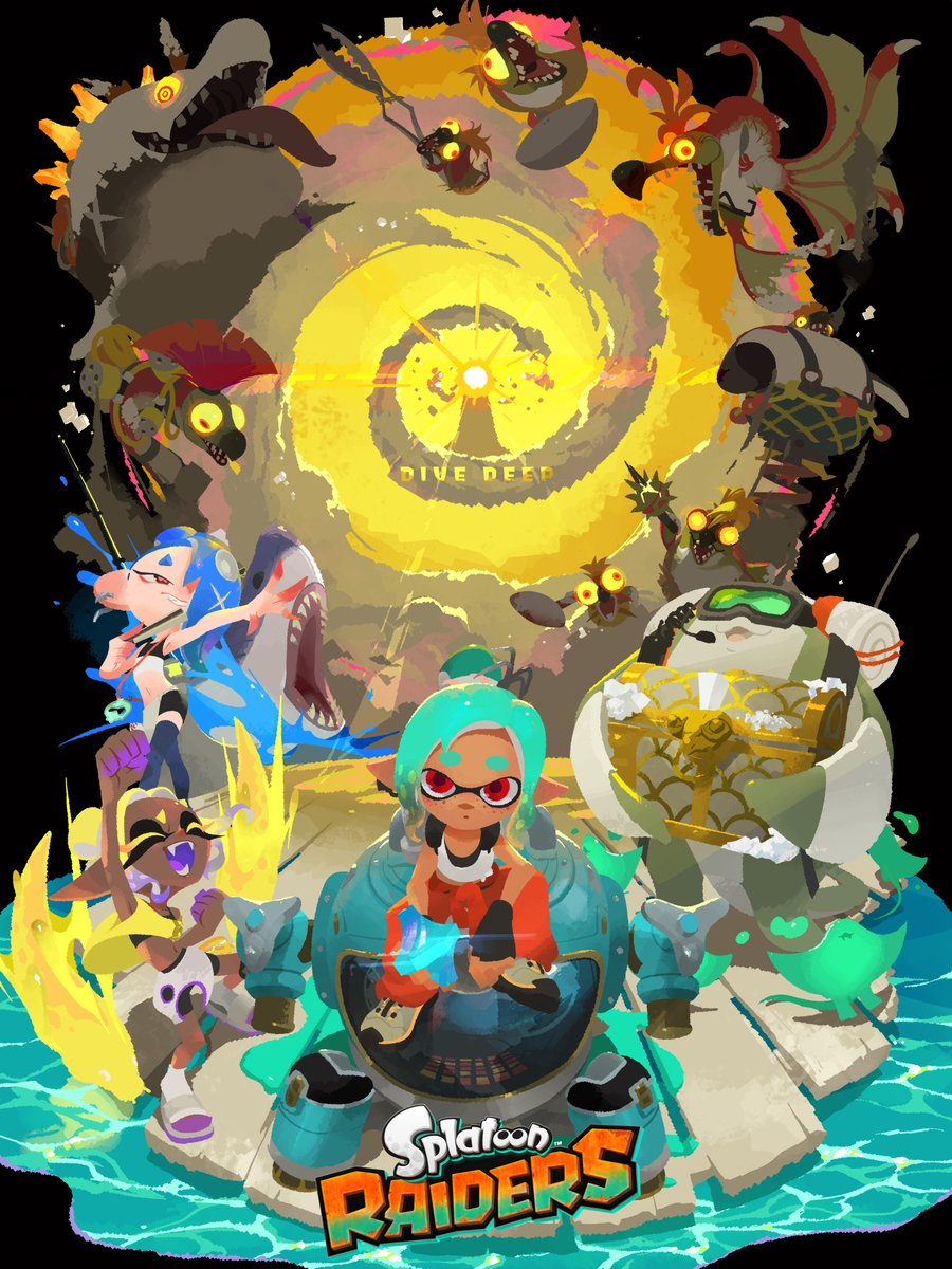 SplatoonJP's tweet photo. 本日7月23日(木)は、Nintendo Switch 2 ソフト『スプラトゥーン レイダース』の発売日だ！
ニンテンドーeショップからダウンロード版も購入できるぞ。
謎のうずまく島々へ、オタカラハントに繰り出そう！
https://t.co/JYK2eVTlhT https://t.co/HNQEnEY5WI