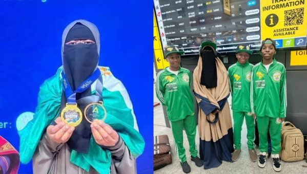 TheNationNews's tweet photo. Meet 14-year-old Maryam Yusuf who led Team Nigeria to win Gold at 2026 Spelling Bee World Cup in China https://t.co/mvf6DvbYz3 https://t.co/LSN2uKXtec