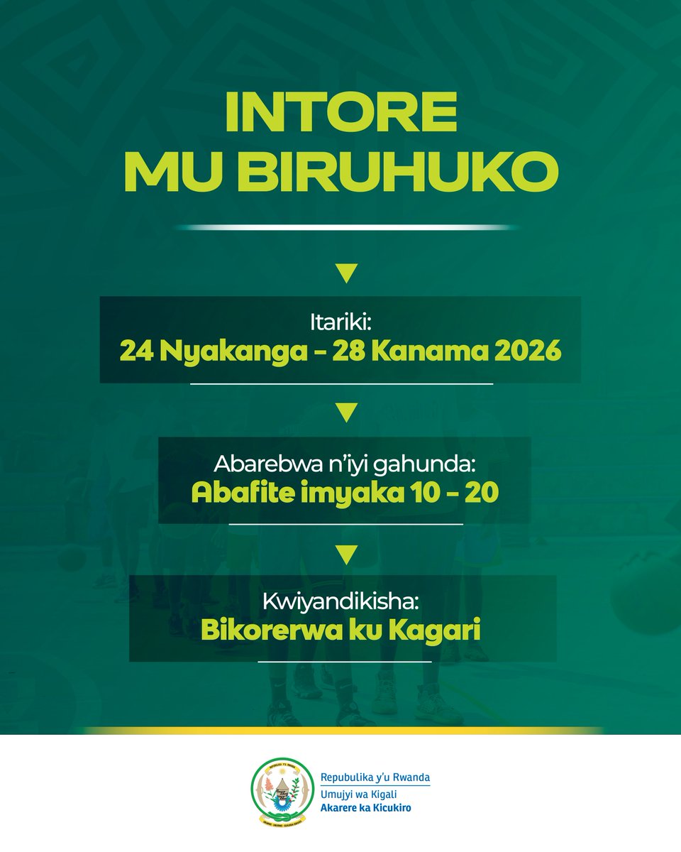 KicukiroDistr's tweet photo. Igihe kiregereje ngo dutangire gahunda "Intore mu biruhuko". Abana n'urubyiruko bazitabira bazajya bahabwa inyigisho zitandukanye zirimo: ibiganiro, imikino n’imyidagaduro, gutarama, kwigisha gusoma no kwandika ku batabizi, ababyeyi mwihutire kwandikisha abana. https://t.co/wgso8OmHfS