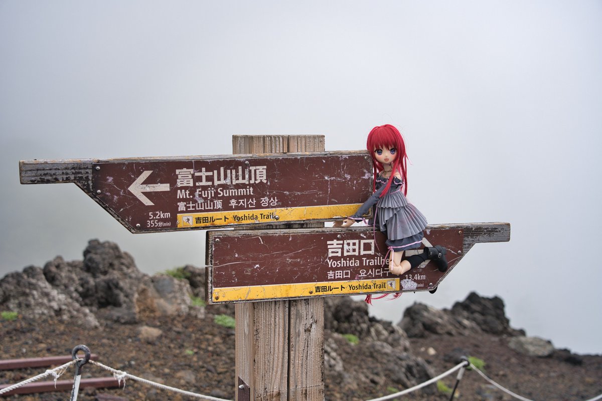 Toiro32's tweet photo. 紗凪との富士山登山の思い出
6合目からの景色です(*´ω｀*)
雲が出たり消えたりを繰り返してました https://t.co/gKgAHUAPBL