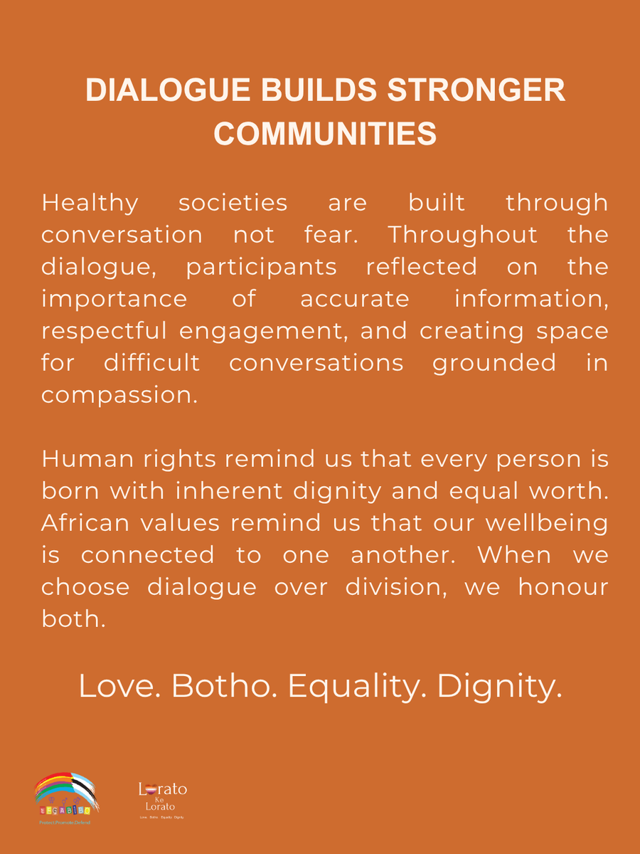 legabiboadvo's tweet photo. Our recent Faith & Cultural Leaders Dialogue created space for meaningful conversations grounded in listening, respect, and shared humanity.
๐ฌ Swipe through to read the reflections, and let us know which one resonates with you most.
#LEGABIBO #LoratoKeLorato #FaithInDialogue https://t.co/1pba6ny1ST