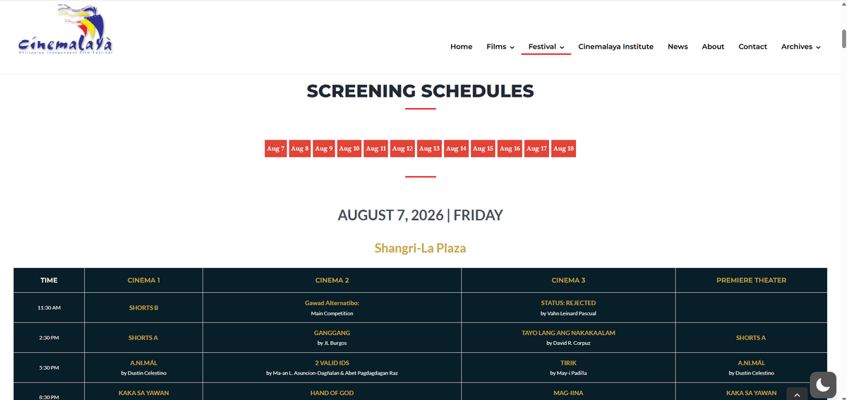 pelikulit's tweet photo. MAY FULL SCHEDULE NA NG CINEMALAYA SA WEBSITE YAHOO

https://t.co/XhaFgC2MaA https://t.co/I1nv4z5YYM