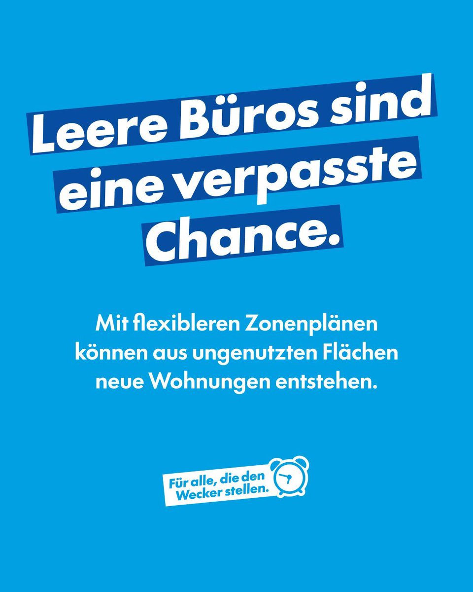 fdp_bern's tweet photo. 🏢 Leerstand löst keine Wohnungsnot.
Statt ungenutzte Büros leer stehen zu lassen, müssen wir Umnutzungen erleichtern. So schaffen wir mehr Wohnraum – ohne zusätzliches Bauland zu verbrauchen.
#Wohnraum #FDPBern #Wohnungsbau #Umnutzung #Schweiz https://t.co/PkM7s4PYk2