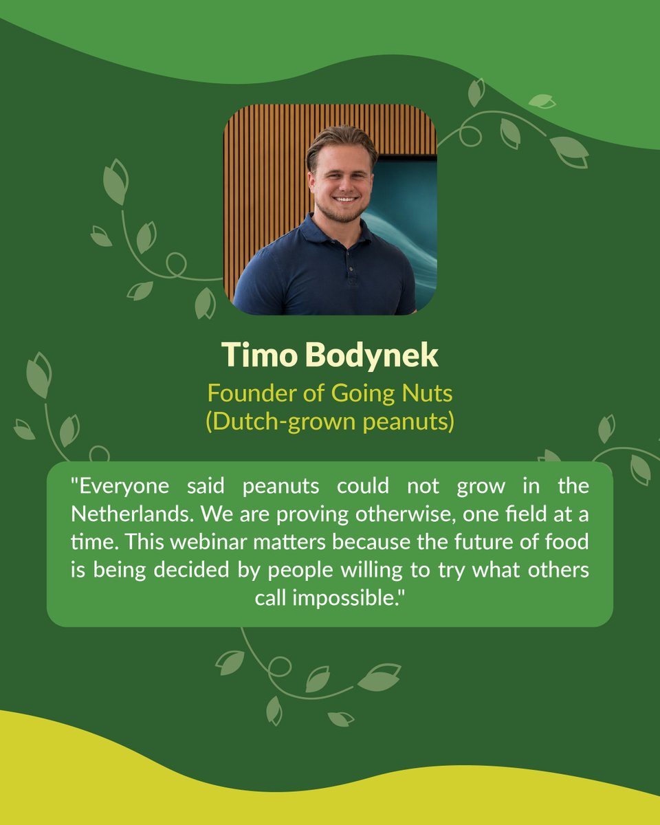 VALPRO_Path's tweet photo. 🎙 Meet the speakers of #VALPROPath #Webinar #10!

Mark O'Brien, Timo Bodynek &amp; Mohsen Kamani will share insights on building sustainable peanut value chains in Europe.

📅 30 Jul | 10:00 CET
👉Register:  https://t.co/3CzwwKIH2R https://t.co/Mx4MqIT2Fx