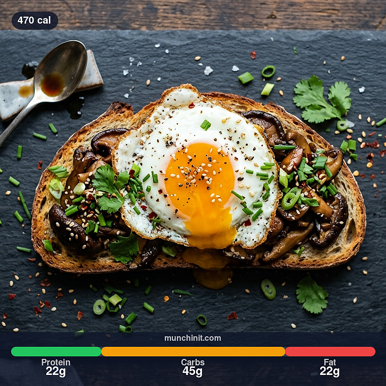 munchinit_app's tweet photo. Crispy Duck Egg &amp; Soy-Glazed Mushroom Toast
470 cal | 22g protein | 45g carbs | 22g fat
Track Elevate your breakfast with this Chinese-inspired Crispy Duck Egg &amp; Soy-Glazed Mush…
#mealideas #homecooking #recipe https://t.co/xjgqHKdsDO