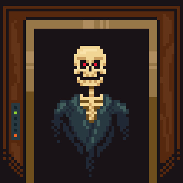 dulcahn's tweet photo. One day... you too will take a ride one day on Death's Elevator
#pixelart #pixelartist #digitalart #ドット絵 #gamedev #indiedev #8bit #16bit #artwork #art https://t.co/TjqIRQVx7D