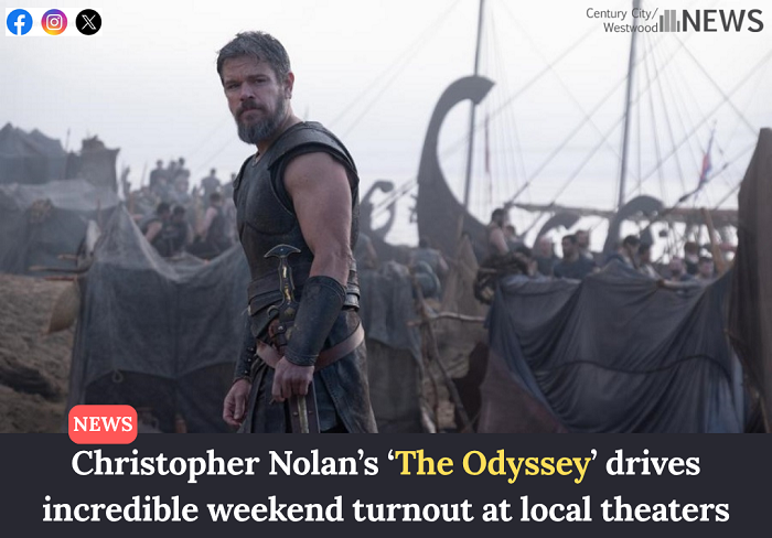 CCWNNews's tweet photo. High-format screens fuel multi-million ticket surge for opening weekend of “The Odyssey.”

https://t.co/AkphotnFuS https://t.co/hf6gdFk6YI