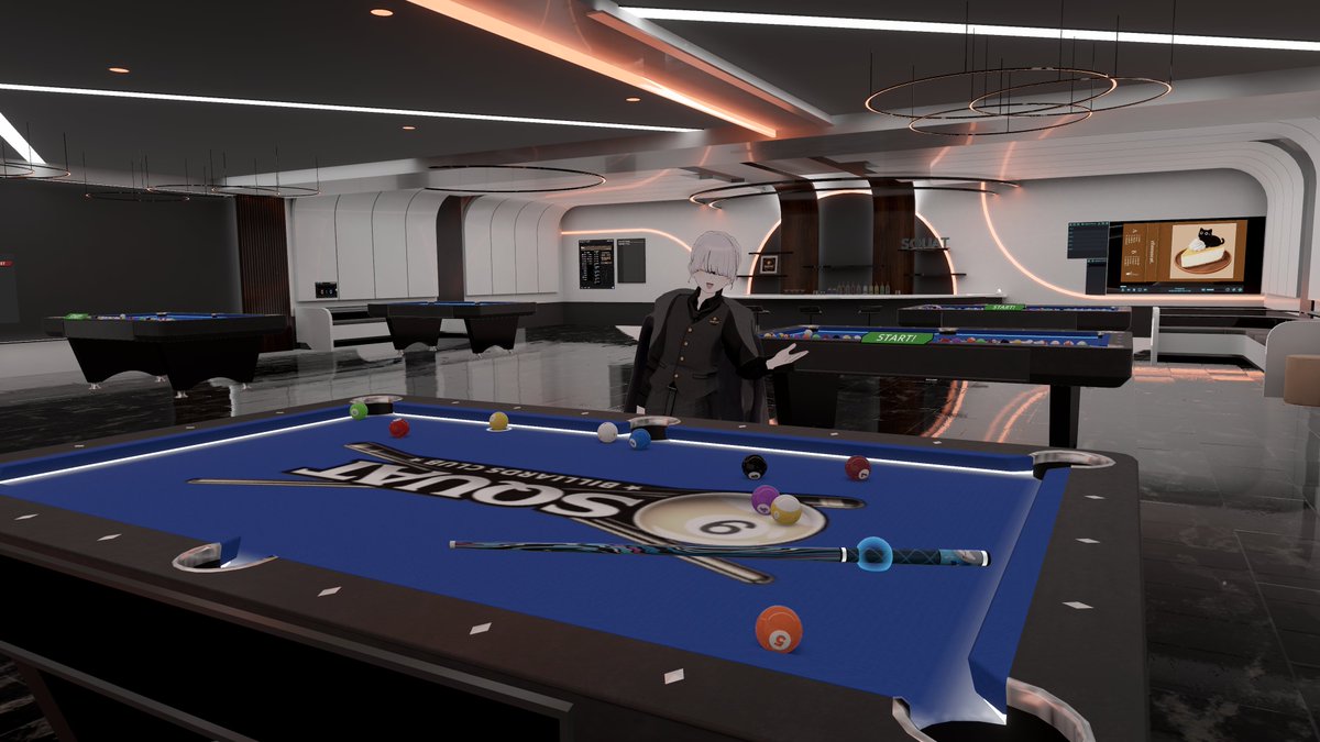 KbVsNR_vrchat's tweet photo. #VRChat　＃スクワットビリヤード部
現在スクワット(ビリヤード)BAR用のワールドを調整中です https://t.co/biyuzLhAQk