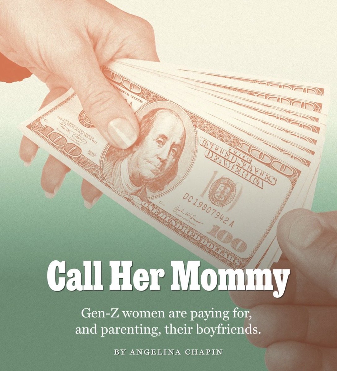 LisaBritton's tweet photo. In many areas today, childless women are out-earning their male counterparts. In this New York Magazine piece, rather than having empathy to address the issues why so many young men are struggling today, they highlight women who are experiencing the flip in gender norms and are bitter. Women are the victims, always. “If I wanted to finance a human being, I'd have a kid." says Naomi.

Society has demanded gender equality for decades. We’ve demanded men step aside for women. And now that we’re seeing the results of that, many women aren’t happy, and it’s all men’s fault.

Enough with the shaming and blaming and let’s focus on supporting our boys and men!