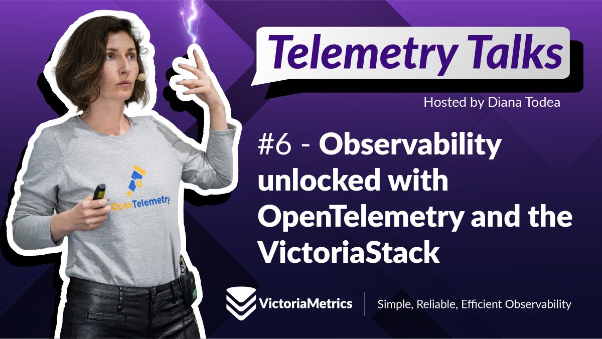VictoriaMetrics's tweet photo. Telemetry Talks episode 6 is here 🎙️
In this episode, @dianavtodea joins @jgomezselles to explore how to build a modern Kubernetes #observability stack using open-source technologies such as VictoriaMetrics, #OpenTelemetry, and #Grafana. Based on a step-by-step workshop we gave at Cloud Native Days Romania in May, Jose is walking us through it with practical examples.
If you're looking to better understand observability, #OpenTelemetry, this episode is for you.
👉 Watch now: https://t.co/TV4SYlPSIA
#TelemetryTalks