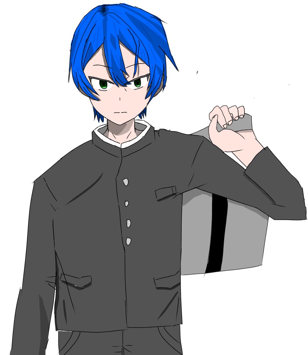 Ren_Croze's tweet photo. こんな真夜中ですが、そういえば蓮の制服姿を見たことないなと思い雑ではありますが描いてみました
ポイントは目のハイライトがないのと目に少しクマができている点
(ミスがあったので修正して再投稿しました) https://t.co/Buf3ZTHYyR