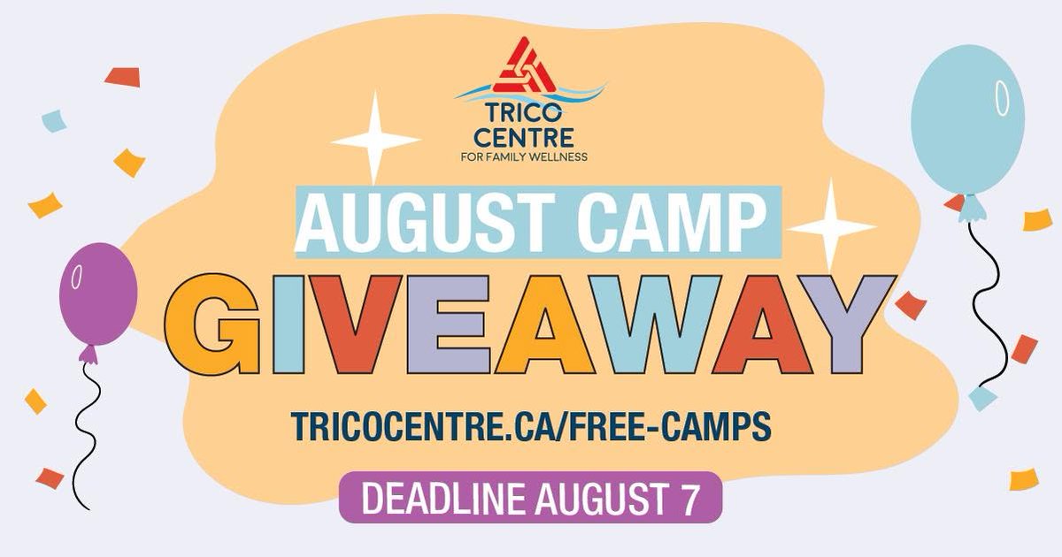 TricoCentre's tweet photo. Thanks to the generous support of the Calgary Flames Foundation, we're giving 25 children ages 6-12 the chance to win 5 FREE August Daily Camp Days (a $400 value)!

Camp dates: Mon–Fri through Aug 28 / Enter to win by Aug 7!
https://t.co/vaBItl81Yn
@FlamesFdn #calgary #yyc https://t.co/7iPNoviAL0