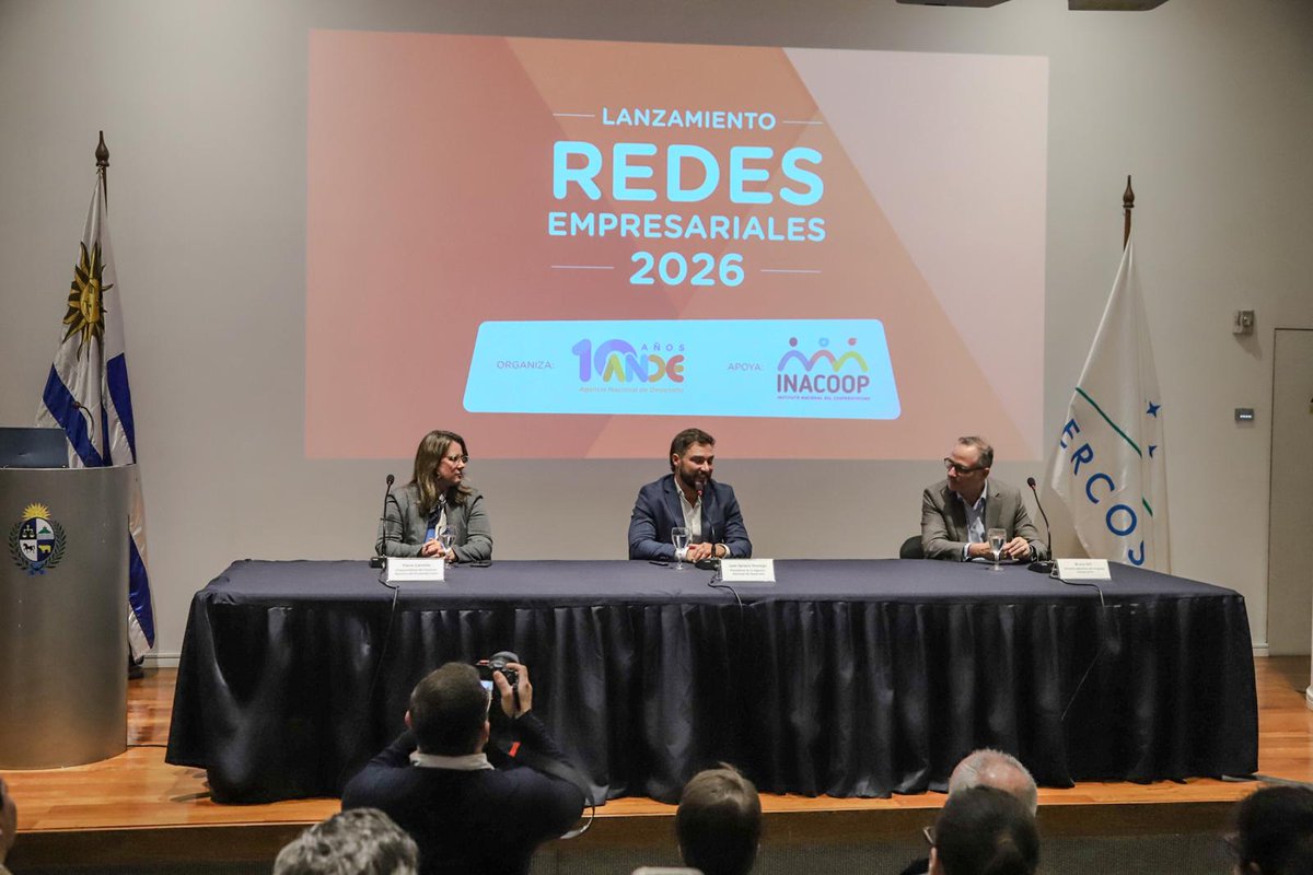 inacoop's tweet photo. Esta mañana participamos del lanzamiento del Programa Redes Empresariales 2026 de @ANDEUruguay , una iniciativa que promueve la asociatividad entre mipymes, incluyendo a las empresas cooperativas, para fortalecer su competitividad, impulsar la innovación y generar soluciones conjuntas.