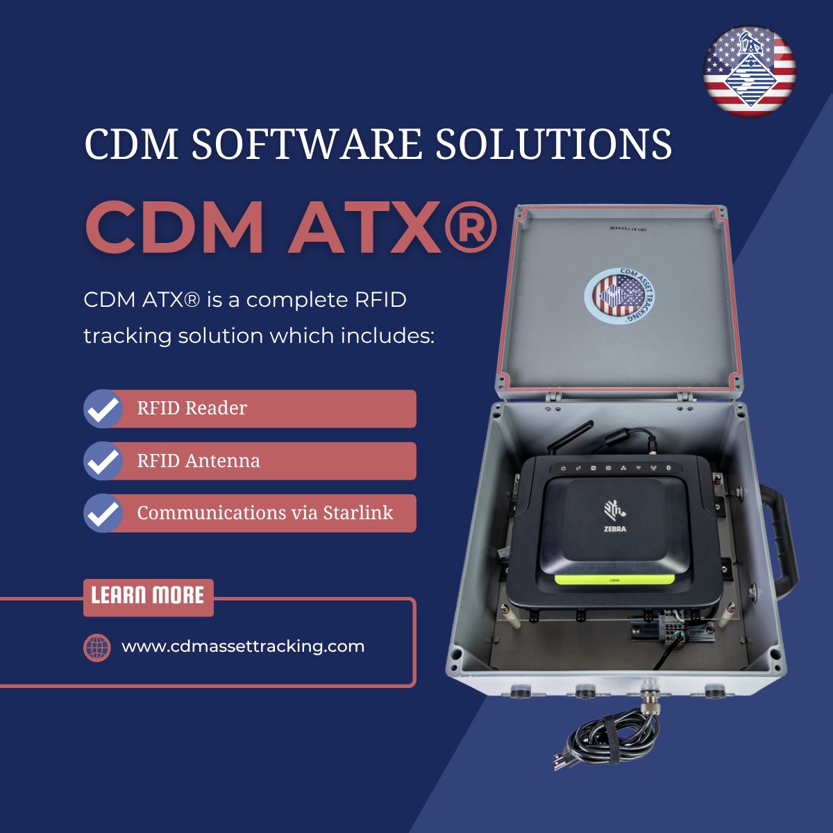 cdmdarrellortiz's tweet photo. CDM ATX® has everything you need to safely track your assets as well as a seamless way to integrate into your systems.
#AssetTracking #HazardousEnvironment #OilRigTracking #RFID #RFIDTracking #Starlink #RFIDTracking https://t.co/eKCwOOmiIG