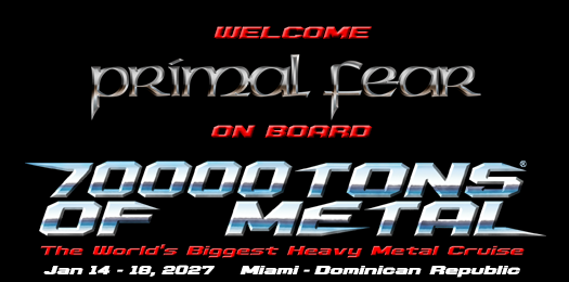 70000tons's tweet photo. Raise Your Fists!

Metal Commandos, please welcome @PrimalFearBand onboard #70000TONS OF METAL 2027, The Original, The World’s Biggest Heavy #MetalCruise as we sail the Sea of Flames towards paradise.

From the 'A'byss, they come. https://t.co/3UVlULD1dA