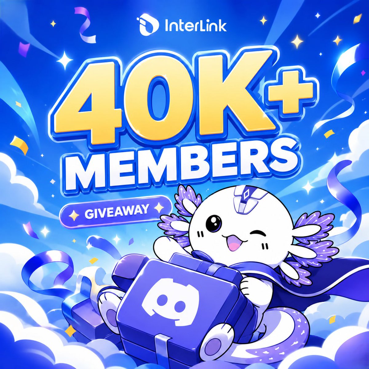 itlcommunity's tweet photo. 🎉 INTERLINK DISCORD HAS OFFICIALLY SURPASSED 40,000+ MEMBERS!

A major milestone for the InterLink community — and an even bigger journey is just beginning. 🌐🔥

With our Discord community now surpassing 40,000+ members, we want to celebrate the people who made this growth possible.

To thank everyone who has supported, contributed, and stayed active with InterLink, we’re launching a special 40K Community Giveaway Event packed with rewards for our community. 🎁

📅 Event Period: July 22–27
💰 TOTAL REWARD POOL
 💎 50,000–500,000 ITLG
 ⚡ Up to 2,500,000 XP

🏆 Up to 50 lucky winners

🎁 Each winner can receive:
 • 1,000–10,000 ITLG
 • 1,000–50,000 XP

🎟️ How to Participate
1️⃣ Join the InterLink Discord
 👉 https://t.co/Umpd1e6D2w
2️⃣ Go to the 📣 Announcement channel
3️⃣ Click Buy Ticket
4️⃣ Choose the number of tickets you want to purchase
5️⃣ Confirm your entry
🍀 Get your tickets during the event period and increase your chances of winning!

  More members → More energy
  More rewards → More opportunities
  More momentum → Bigger things ahead

Thank you to every member who has helped InterLink reach this milestone.
40K is not the finish line — it’s the beginning of the next chapter.
Stay early. Stay active. Keep building with InterLink. 🔥
#InterLink #ITLG #ITL #InterLinkCommunity