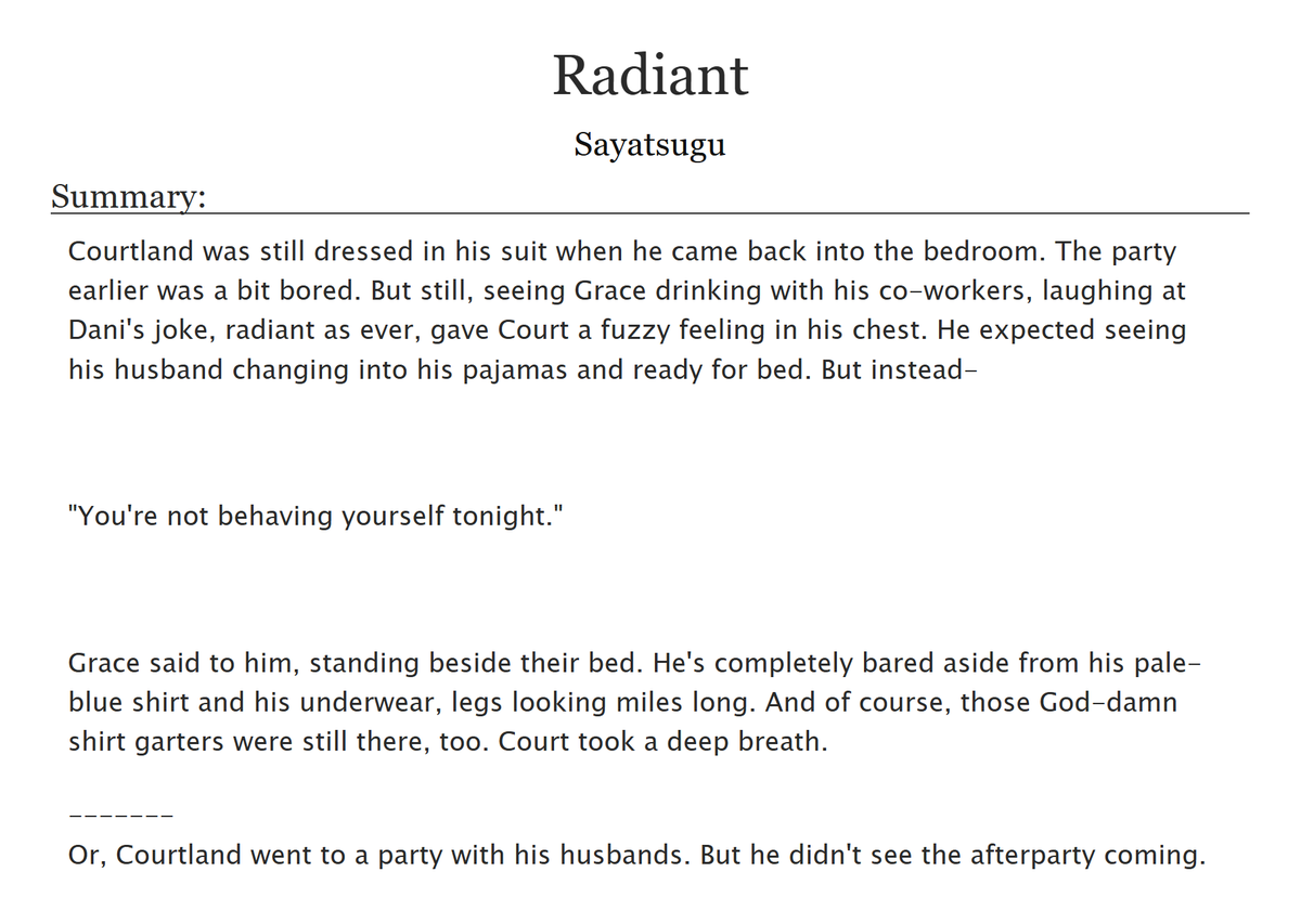 rssssoth's tweet photo. #sixgrace 
So yeah, I wrote a pwp 2k one shot. Look at what these two did to me, seriously.
If you enjoyed it pls let me know! (link in comment https://t.co/O4U35A2qh0