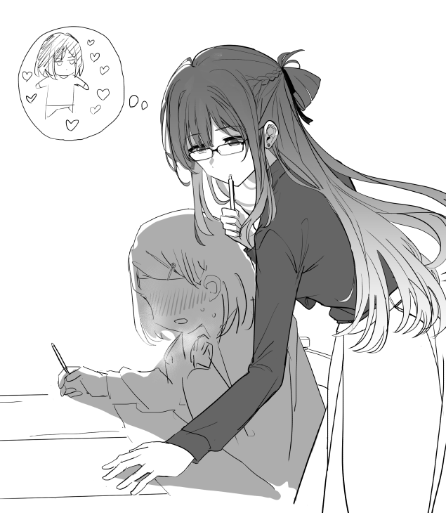 LR6fkO4UpyPF9hv's tweet photo. 女子中学生の性癖を破壊する脈無し女子大生眼鏡家庭教師（※桔梗ちゃんデザイン捏造）　#週クラ https://t.co/R4izoTTGPu