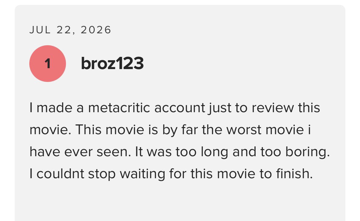 the_ashbash's tweet photo. @carlgrissom @basedspinach Metacritic also has bots my guy. Metacritic is also known for review bombing. Calling it the most reliable is an absolute joke. People literally made an account just to review bomb it. Also some of these reviews are completely false and not even real reviews. https://t.co/I1RFbZBa9d