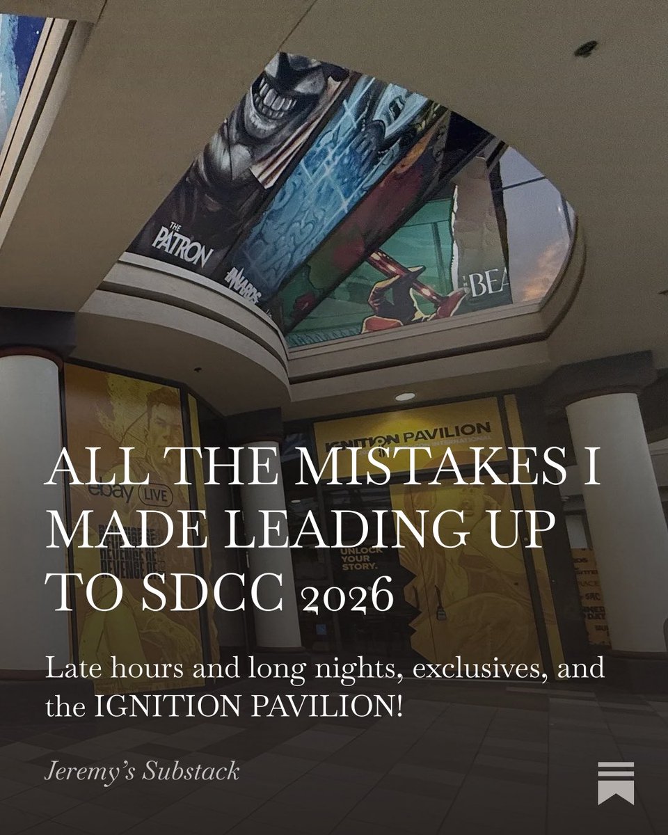 jerhaun's tweet photo. Social media and, well, the world continues to go out of its way to be relentlessly exhausting.

Come check out my newsletter for a bit more nuanced information, spooky things, and general rambling.

This time I talk about all the goodness we’ve got coming your way at SDCC 2026! https://t.co/pQYItBypUt
