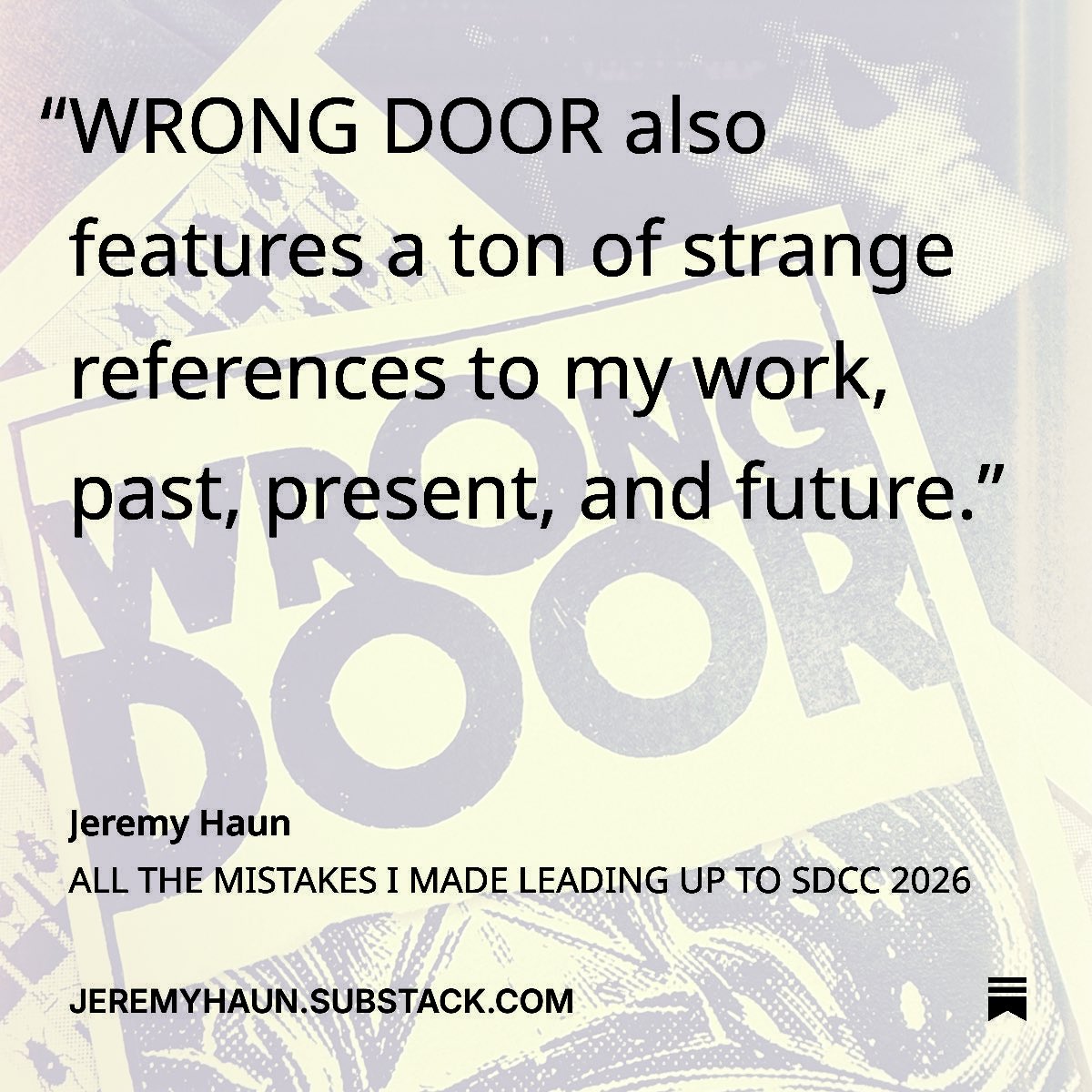 jerhaun's tweet photo. Social media and, well, the world continues to go out of its way to be relentlessly exhausting.

Come check out my newsletter for a bit more nuanced information, spooky things, and general rambling.

This time I talk about all the goodness we’ve got coming your way at SDCC 2026! https://t.co/pQYItBypUt
