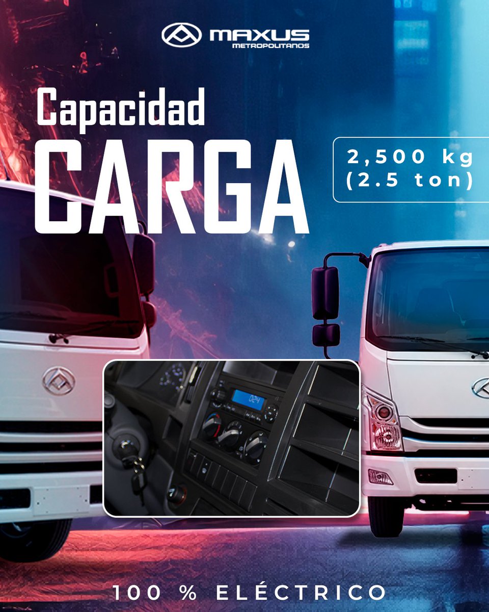 MaxusMetropoli4's tweet photo. ⚡ El trabajo pesado evoluciona.
Lleva tu operación al siguiente nivel con una solución 100 % eléctrica.

📲 Contáctanos y conoce todos los beneficios de la MAXUS EV 2.5.

#logistica #electromovilidad #ultimamilla #chasis #CHASIS #carga #transporte https://t.co/C6F82lDsBA