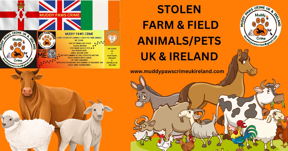 muddypawscrime's tweet photo. PLEASE JOIN FACEB@@K GROUP - STOLEN FARM &amp; FIELD ANIMALS/PETS UK &amp; IRELAND https://t.co/GIXfX2J8mc