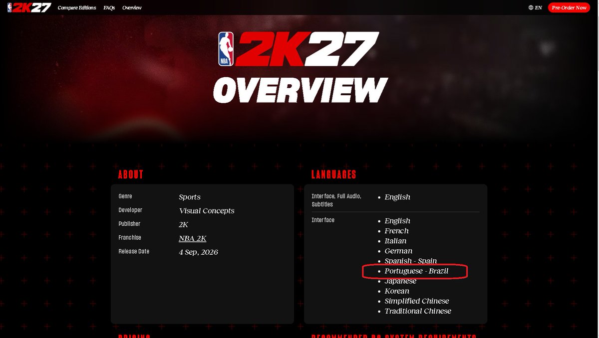alissinhow's tweet photo. 🇧🇷 FINALMENTE! O NBA 2K27 terá tradução para português do Brasil!

A comunidade brasileira finalmente poderá aproveitar o jogo com menus e textos em PT-BR. Uma novidade muito aguardada pelos fãs da franquia! 🏀🔥

#NBA2K27 #NBA2K #PTBR https://t.co/KgsgRyd2p6
