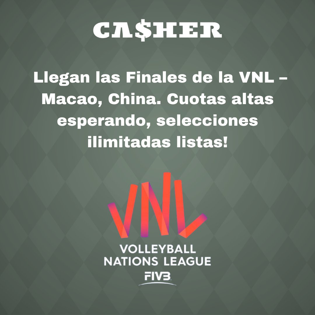 casher_tr's tweet photo. 🏐 Llegan las Finales de la VNL en Macao. Entra con Casher y juega con cuotas listas para subir la tensión. Inicio de sesión en Casher: https://t.co/BQqbbMYdkD https://t.co/yvmc8jq6Ta