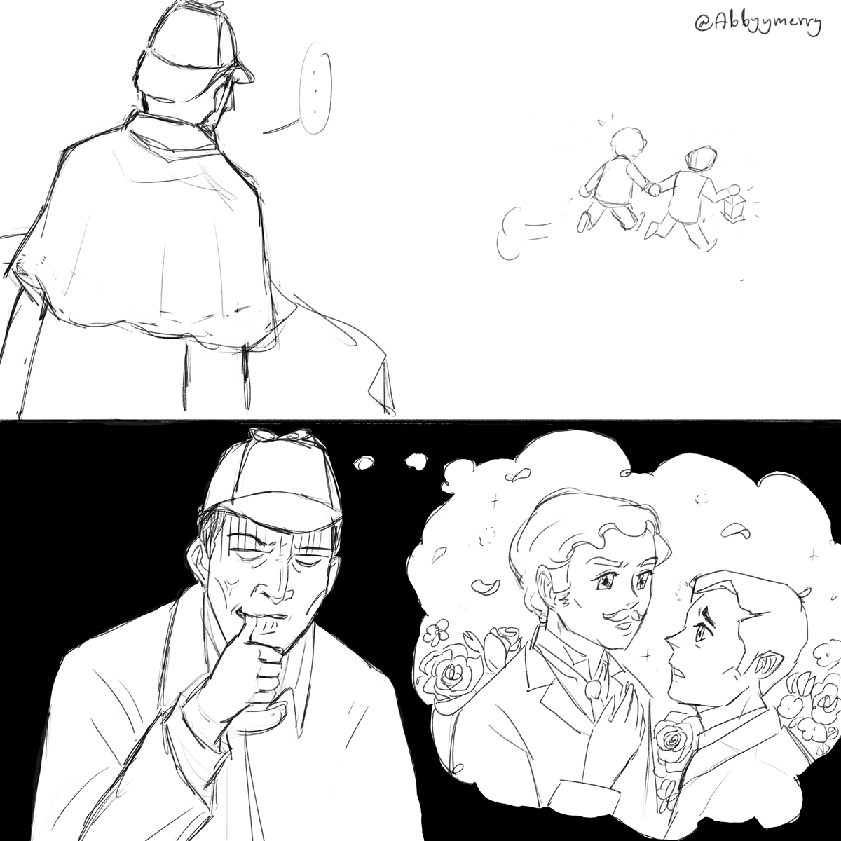 AbbyyMerry's tweet photo. Hound of Baskerville but Holmes’ afraid of Sir Henry/Watson https://t.co/MRdLBB9TEm