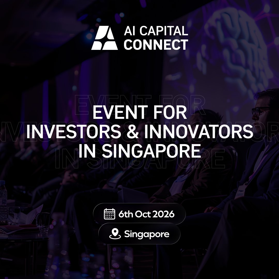 etherpr1's tweet photo. Where AI meets capital 💡💰

AI Capital Connect is bringing together AI startups, investors, VCs, and innovators for powerful networking and future-focused discussions.

📍 Singapore
📅 6 October 2026
⏰ 12:30 PM – 2:30 PM

https://t.co/jTFhvYgsBN

#AICapitalConnect #AIStartups https://t.co/eswECUfRtk