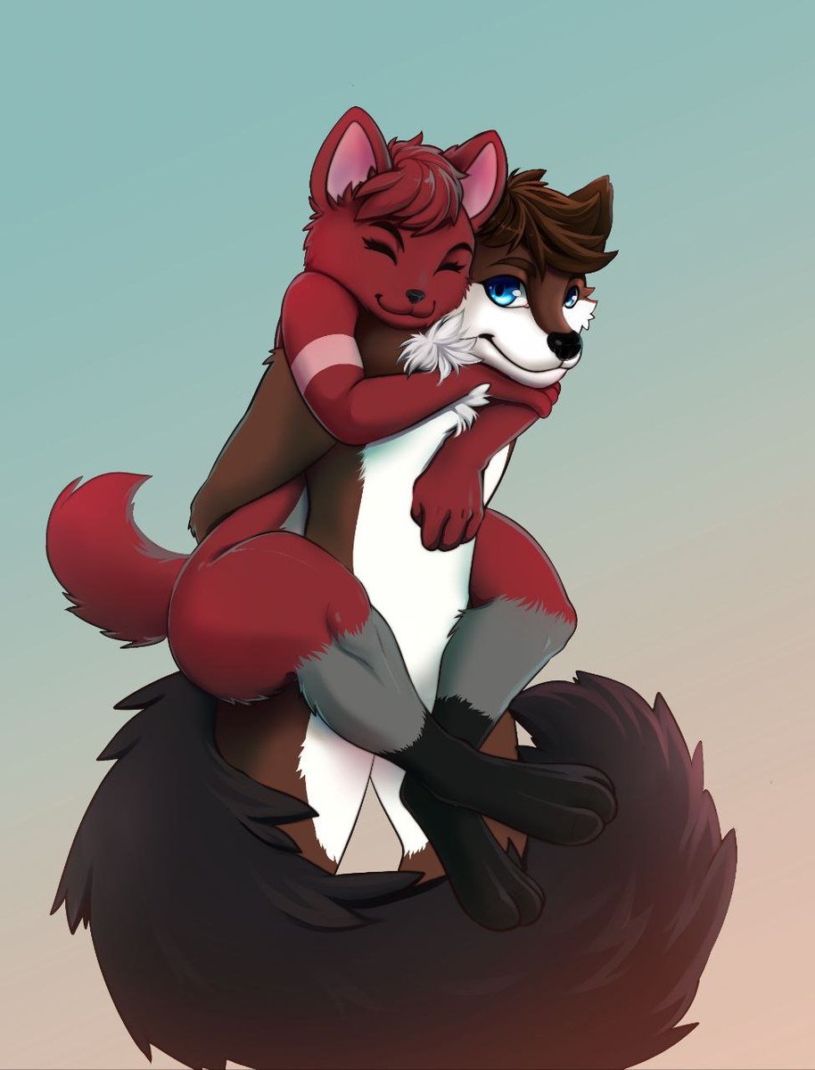 whiskeythefoxo's tweet photo. @SammyTheTanuki Me and my ferret bf :3 https://t.co/9obpgnGOcB