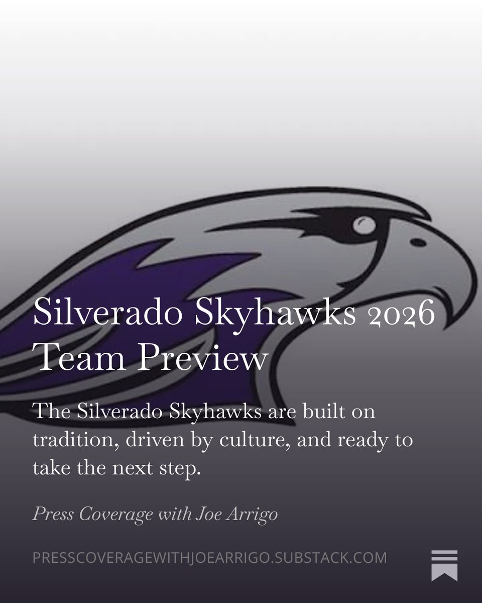 JoeArrigo_'s tweet photo. Free article on my SubStack: Next up in the Press Coverage Prep preview series is the Silverado Skyhawks 2026 Team Preview. The Skyhawks are built on tradition, driven by culture, and ready to take the next step.

#702HSFB #LasVegasHighSchoolFootball #HighSchoolFootball #HighSchoolFootballPreview

https://t.co/KDQ0e8DVnw