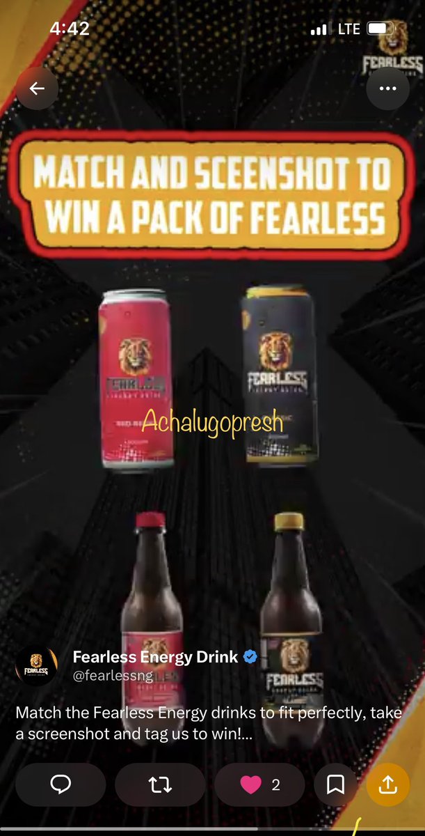 achalugopresh's tweet photo. @fearlessng Done
@fearlessng https://t.co/f9vdtauLHR