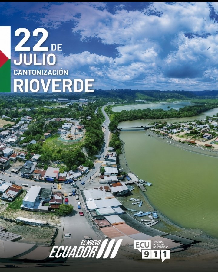 ecu911Ibarra's tweet photo. 📍#Rioverde l Saludamos al noble cantón #Rioverde en el aniversario de su cantonización.

Renovamos nuestro compromiso de continuar trabajando de manera articulada para contribuir a la seguridad y atención oportuna de las emergencias de sus habitantes y visitantes.

¡Felicidades, Rioverde! 🎊

#LíneaÚnicaParaEmergencias911