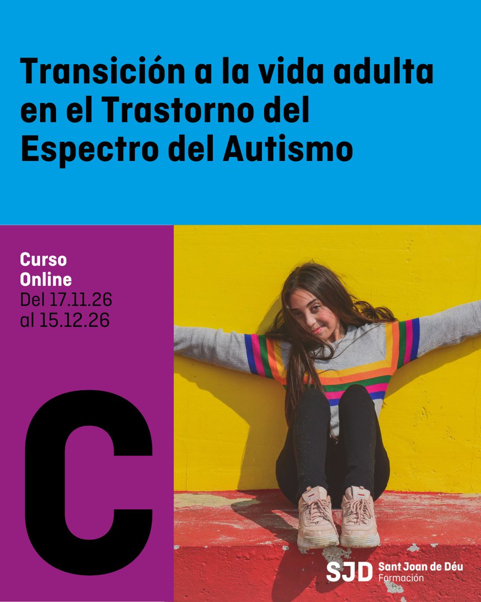 SJDFormacion's tweet photo. Transición a la vida adulta en el Trastorno del Espectro del Autismo

👉 Actualízate en estrategias de intervención para acompañar a las personas con TEA en su camino hacia la vida adulta, facilitando su adaptación a nuevos retos y responsabilidades.

https://t.co/nD2j6T8pXH https://t.co/3lnnE5steu