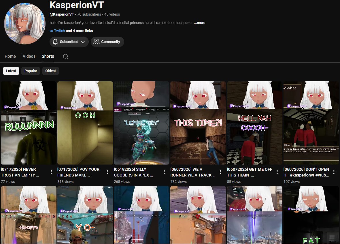 kasperionVT's tweet photo. youtube shorts algorithm is testing me rn • ᴖ •

anywho... please subscribe to my channel (˶ˆ꒳ˆ˵) https://t.co/3puXSbOlgp
