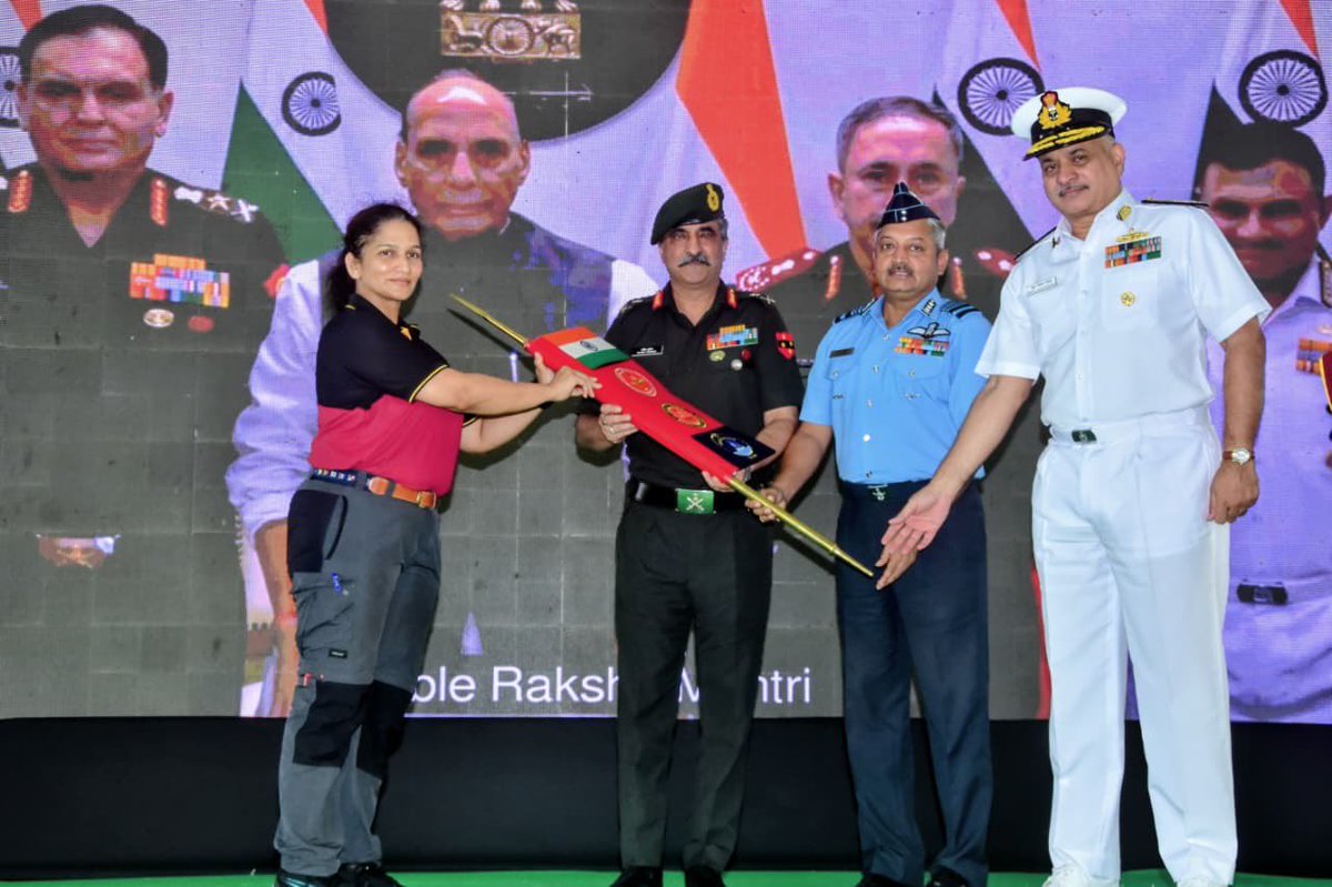 SpokespersonMoD's tweet photo. Raksha Mantri Shri @rajnathsingh flagged-in the first-ever Tri-Service all-women circumnavigation sailing expedition, Samudra Pradakshina on July 22, 2026. Nine women officers returned after a remarkable 314-day voyage covering nearly 25,500 nautical miles across four oceans.

Describing the expedition as a symbol of Nari Shakti, Tri-Service jointness and New India’s resolve, Raksha Mantri lauded the crew’s courage, resilience and professionalism. He also stated that IASV Triveni stands as a testament to India’s engineering excellence, indigenous capability and strategic confidence. #SamudraPradakshina #NariShakti

Read here: https://t.co/geSbJ9RmQc